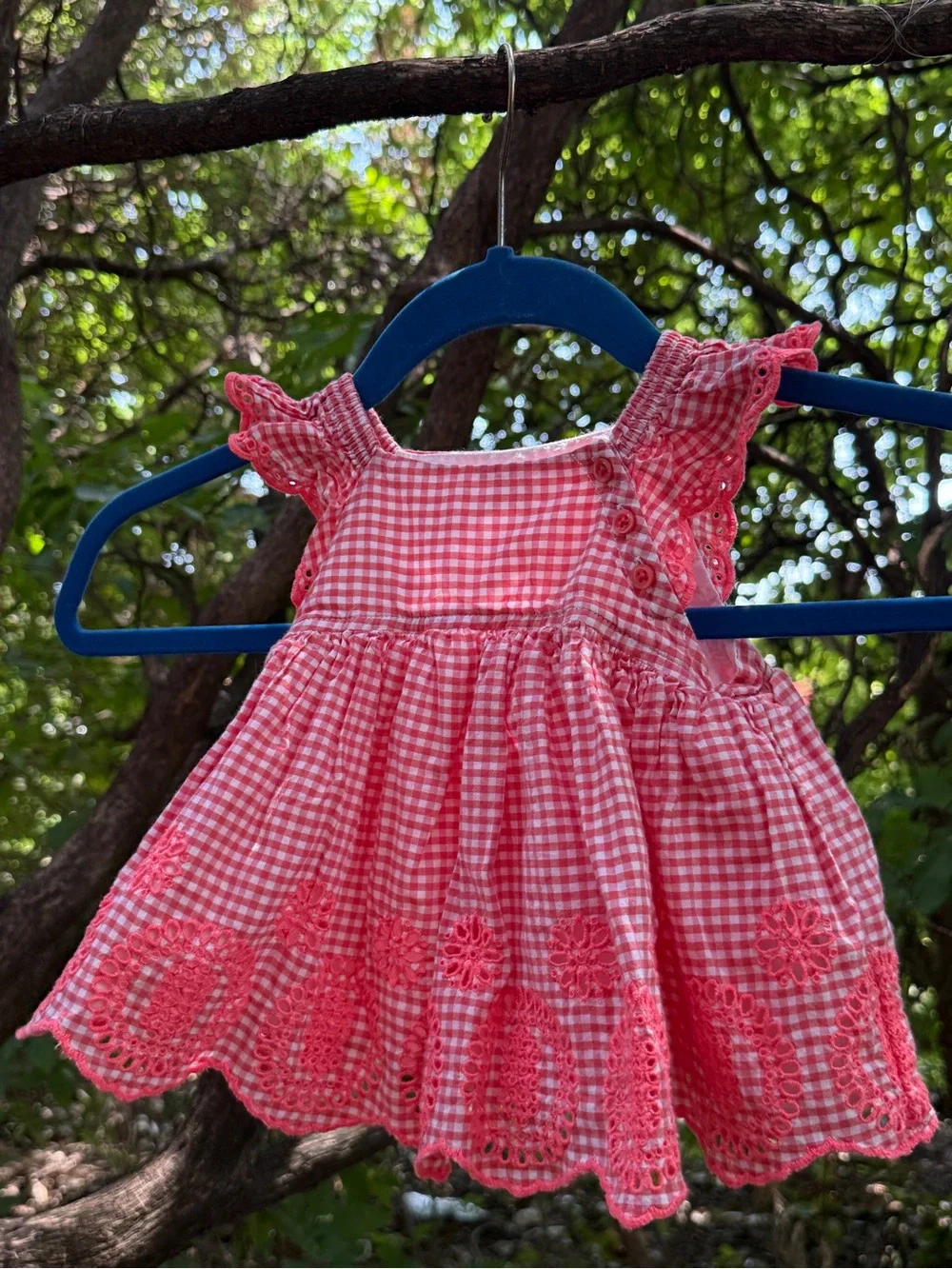 Baby Gap Embroidered Gingham Scalloped Frock